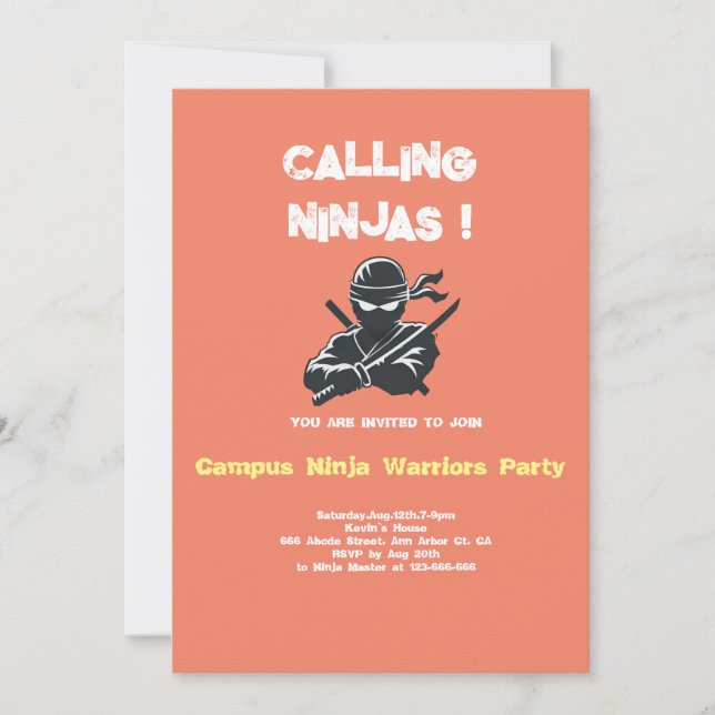 Campus Ninja | Carte d'invitation de Fraternité (Devant)