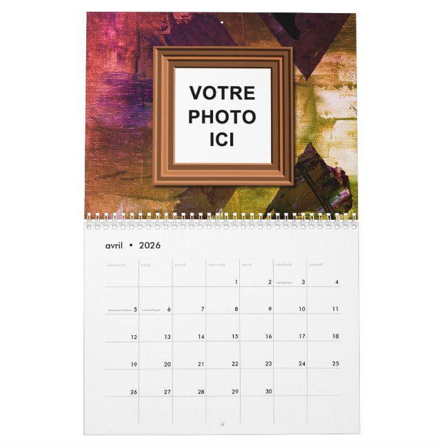 Canada 2025 Calendrier en français Insérer une pho (Apr 2026)