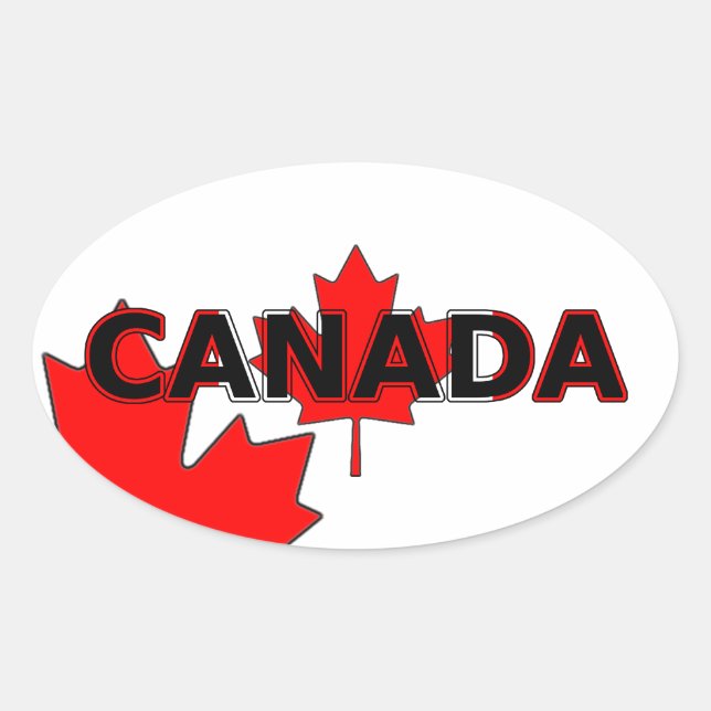 Canada avec autocollant ovale Leaf (Devant)