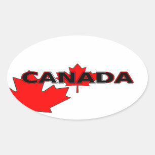 Canada avec autocollant ovale Leaf