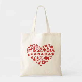 Canada Collage Heart Tote Bag