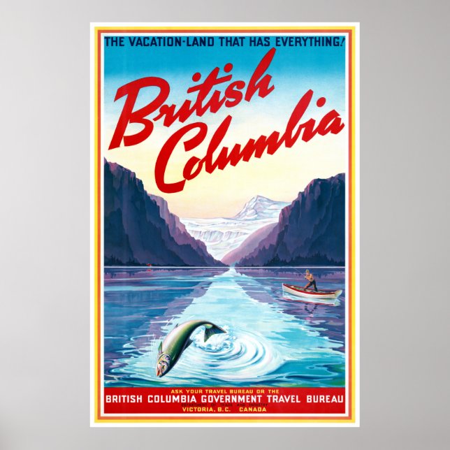 Canada Colombie-Britannique Poster vintage restaur (Devant)