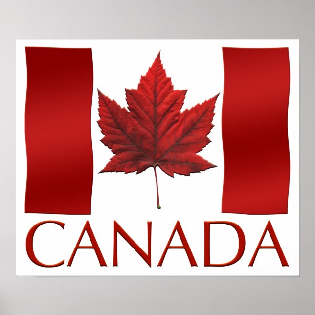 Canada Flag Poster Canada Flag Souvenir Art Print (Devant)