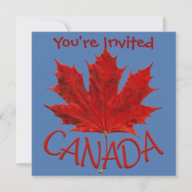 Canada Invitations Personnalisées Drapeau Canada R (Devant)