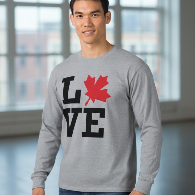 Canada Love Maple Leaf T-Shirt à manches longues (Créateur téléchargé)