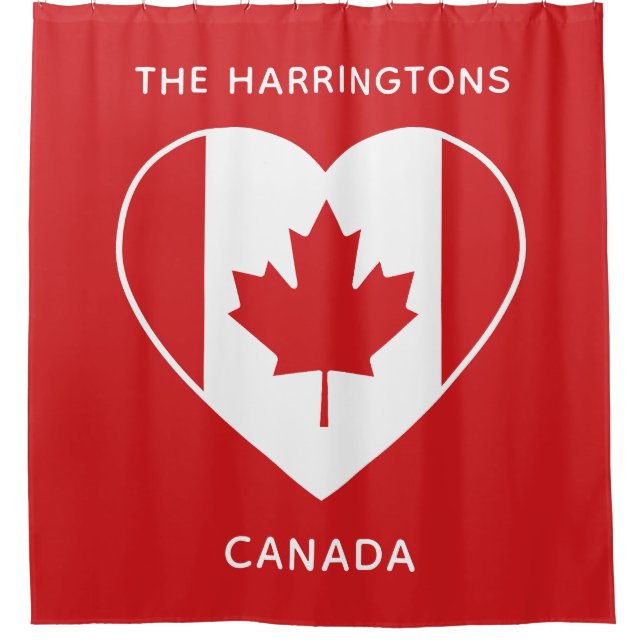Canada Love rideau de douche texte personnalisé (Devant)