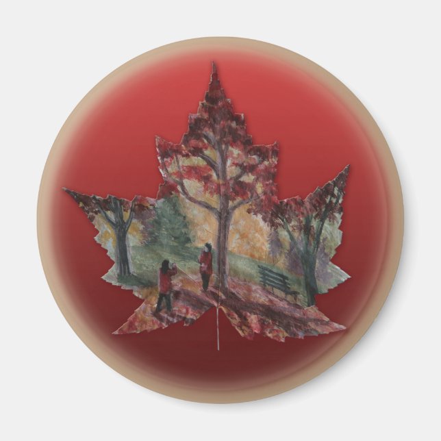 Canada Magnet Frigo Canada Aimants Feuille d'Érabl (Devant)