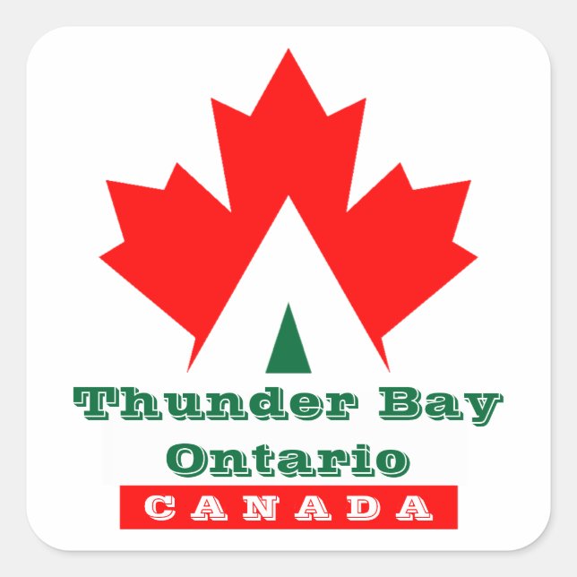 Canada Rouge Feuille d'érable Étiquette autocollan (Devant)