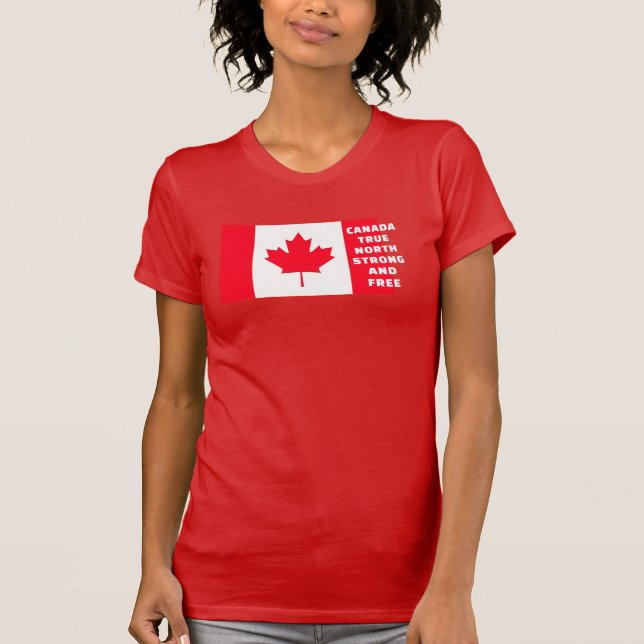Canada Véritable T-Shirt Fort Et Gratuit Du Nord (Devant)