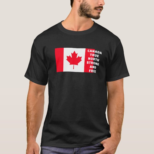 Canada Véritable T-Shirt Fort Et Gratuit Du Nord (Devant)