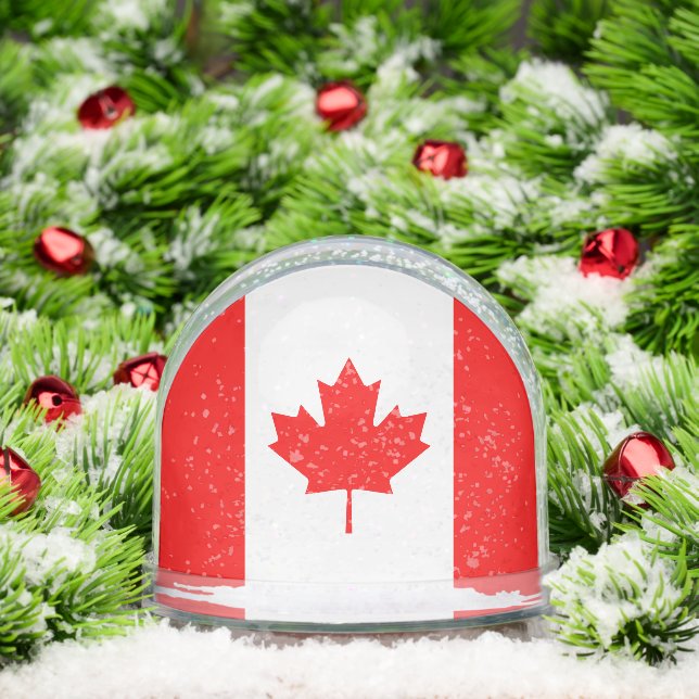 Canadian flag snow globe with your custom photo (Noël)