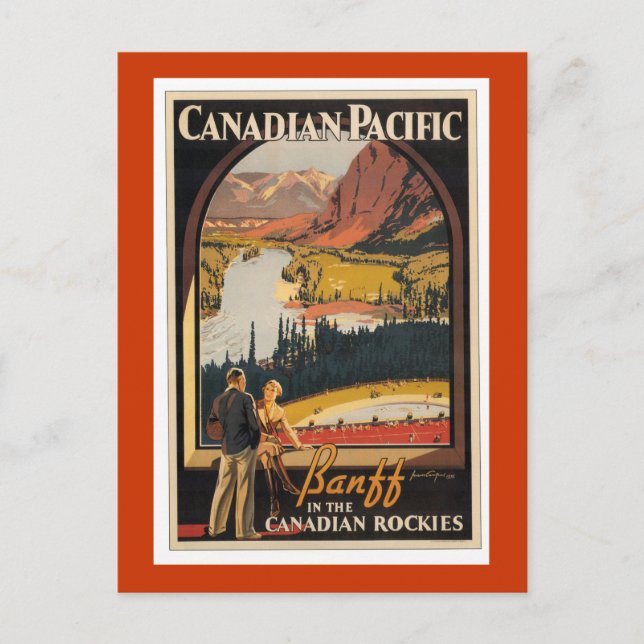 Canadian Rockies Travel Poster Vert Carte postale (Devant)
