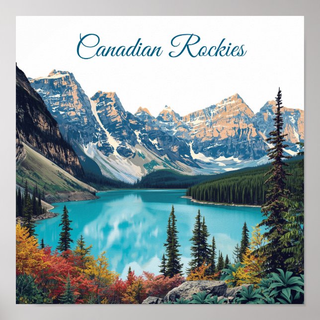 Canadian Rockies Travel Poster WPA Style (Devant)