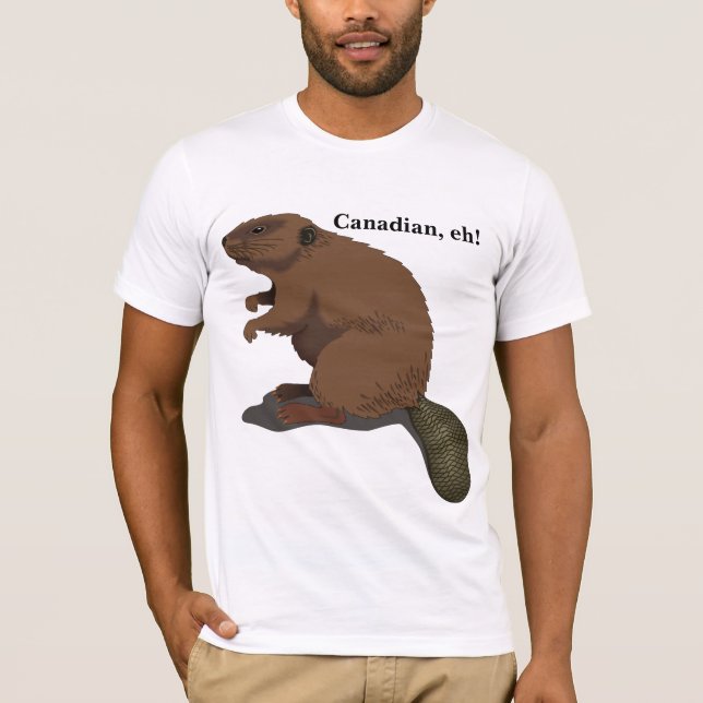 Canadien, eh ! T-shirt Beaver Beaver (Devant)