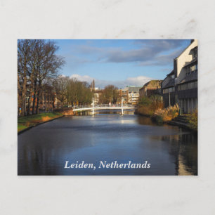 Canal à Leiden, Pays-Bas, Carte postale