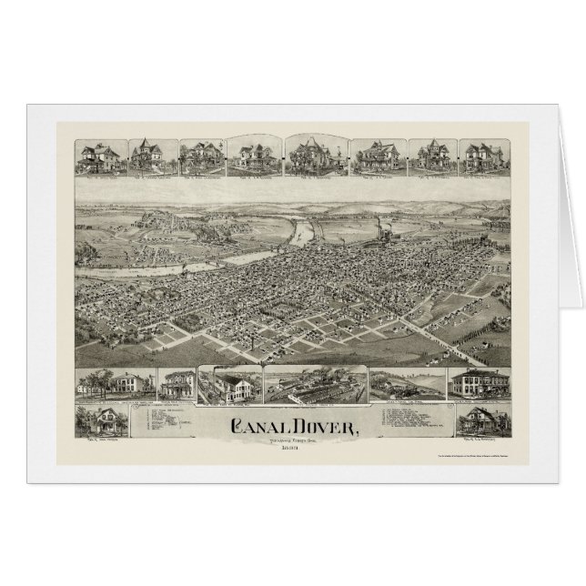 Canal carte panoramique de Douvres, OH - 1899 (Devant horizontal)