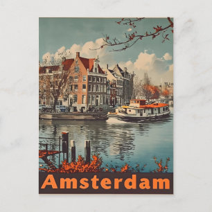 Canal Charme : Carte postale Vintage Amsterdam