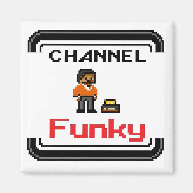 Canal Funky Pixel Art 2 pouces Magnet Carré (Devant)