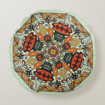 Canapé Coussin de sol Mandala Adinkra - Vert Lt