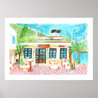 Canapés Taverna, Crète, Grèce Poster