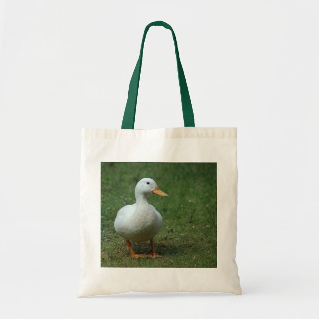 Canard blanc sur sac blanc/vert (Devant)