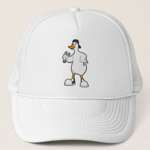 Canard comme artisan avec outil et Casquette