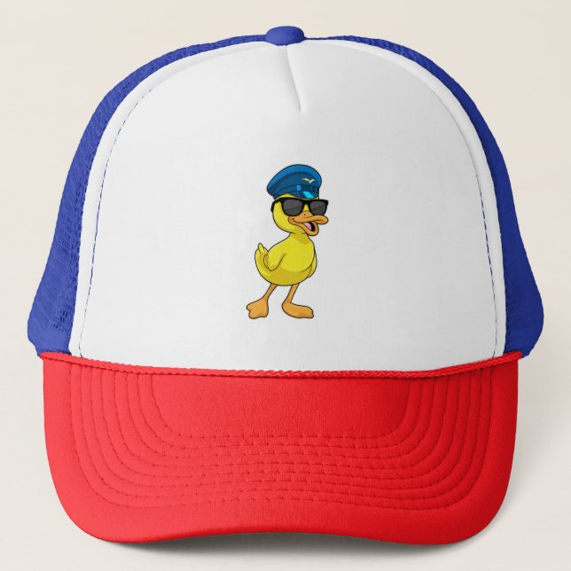 Canard comme pilote avec casquette pilote (Devant)