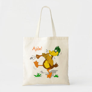 Canard de bande dessinée jouant le sac fourre-tou