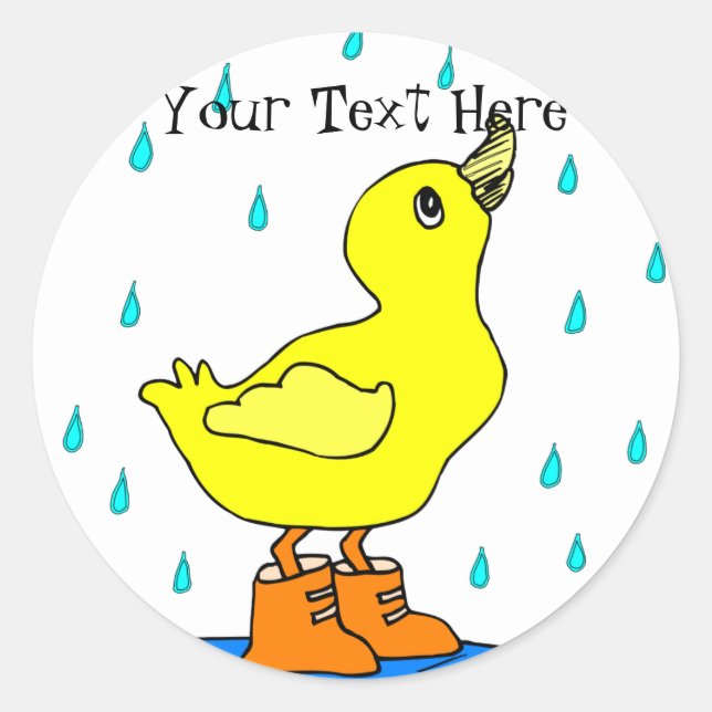Canard de jour pluvieux en Stickers Bottes orange (Devant)