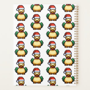 Canard de Noël mignon dans chapeau de Noël Pixel a