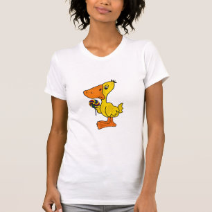 Canard drôle d'ANNONCE avec un T-shirt de lucette