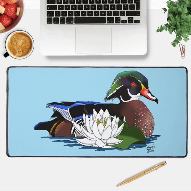 Canard en bois coloré nénuphar faune bleu (Créateur téléchargé)