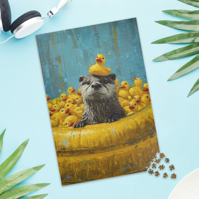 Canard en caoutchouc de la loutre drôle Puzzle de  (Créateur téléchargé)