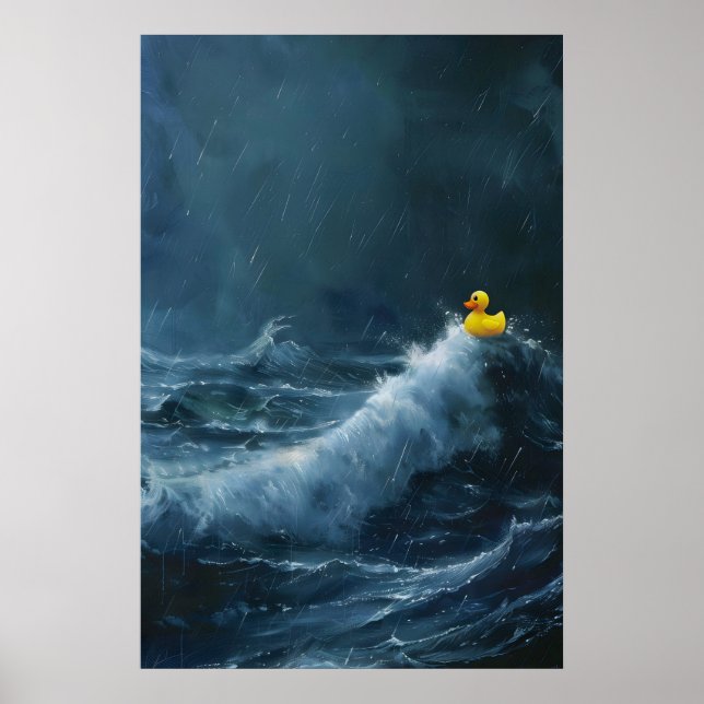 Canard en caoutchouc en mer orageuse, Affiche vint (Devant)