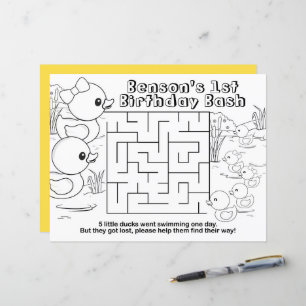 Canard en caoutchouc - feuille d'activité Maze d'a