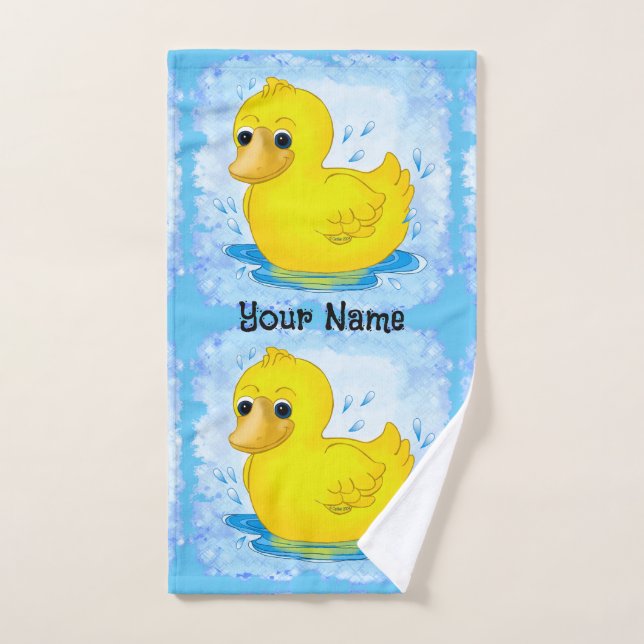 Canard en caoutchouc jaune de bain  (Serviette à main)