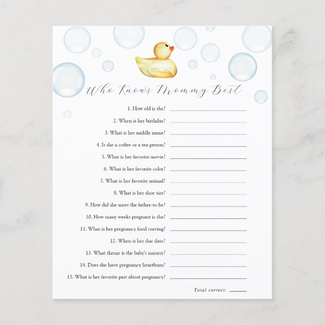 Canard en caoutchouc qui connaît le mieux maman (Devant)