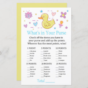 Canard en caoutchouc Qu'y a-t-il dans votre sac à