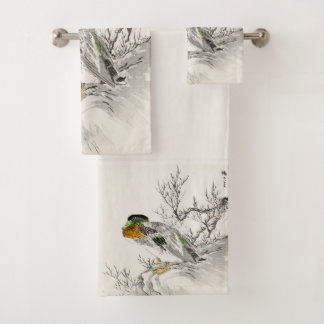 Canard et arbre Vintage japonais Ukiyo-e Art