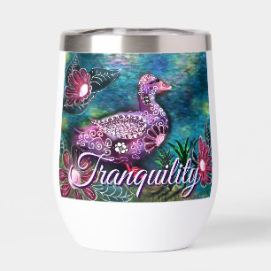 Canard Floral Fantaisiste Violet Turquoise Personn