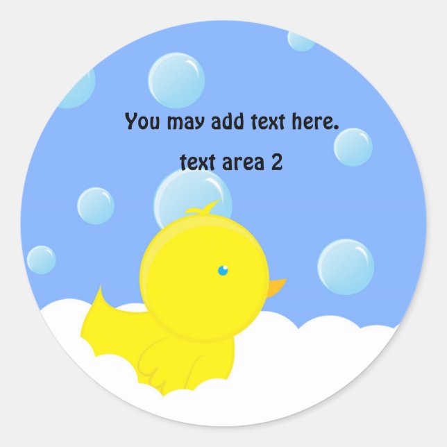 Canard jaune dans un bain moussant Autocollant pou (Devant)