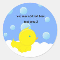 Canard jaune dans un bain moussant Autocollant pou