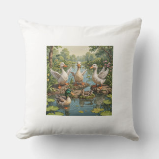 Canard mignon : Coussin blanc avec Quacking Good D