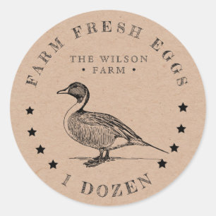 canard rustique kraft Oeuf Carton Sticker