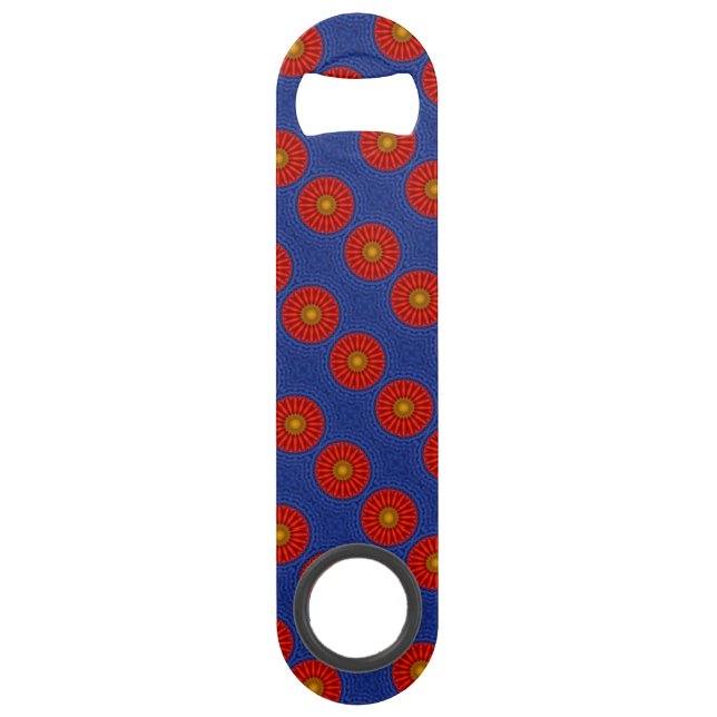 Canard sur fond bleu avec kaléidoscope rouge (Dos)
