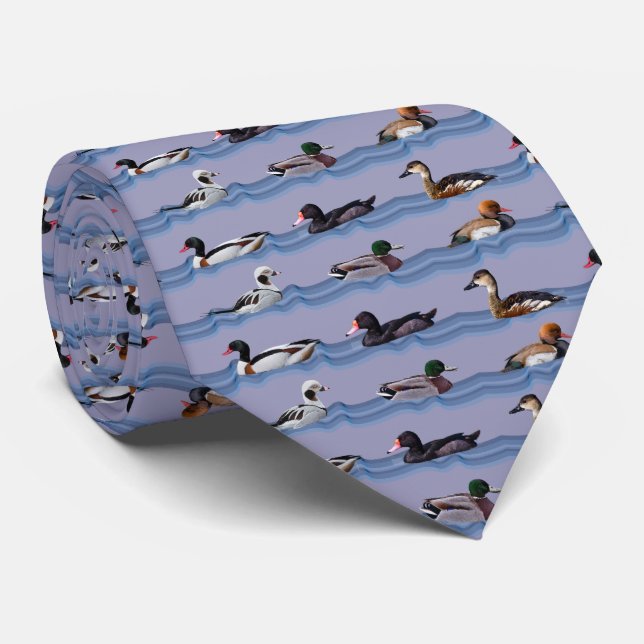 Canards Dandy Cravate Double Face (Lilas) (Roulé)
