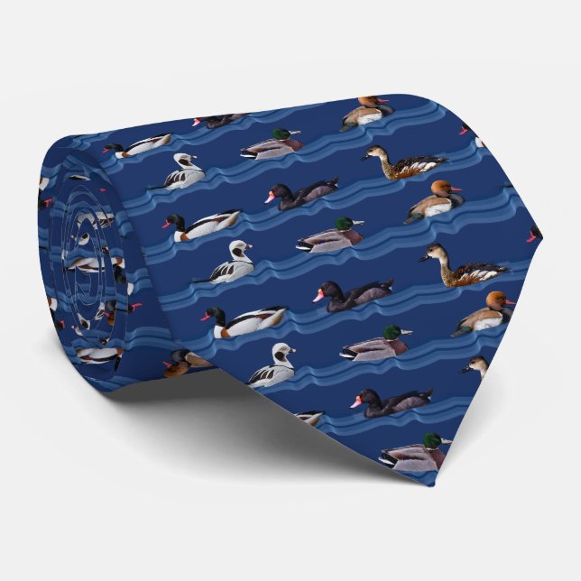 Canards Dandy Cravate Impression Double Face (Navy (Roulé)