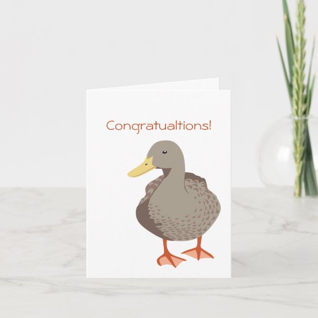 Canards dans une carte de voeux de rangée (Devant)