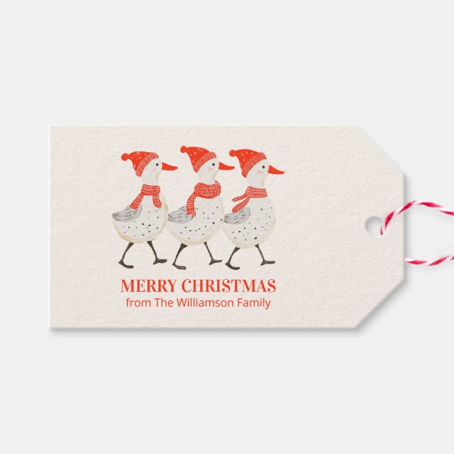 Canards de Noël Fantaisistes Étiquette de Noël Per (Devant (Horizontal))