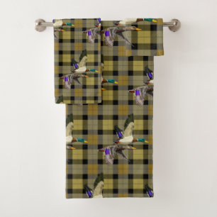 Canards Mallard Sur Chasseurs Plaid